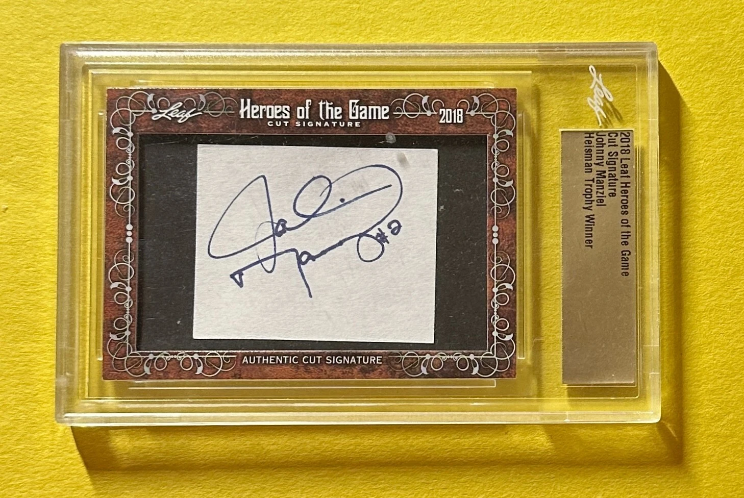 2018 LEAF HEROES OF THE GAME JOHNNY MANZIEL CUT SIGNATURE AUTHENTIC AUTO HEISMAN

