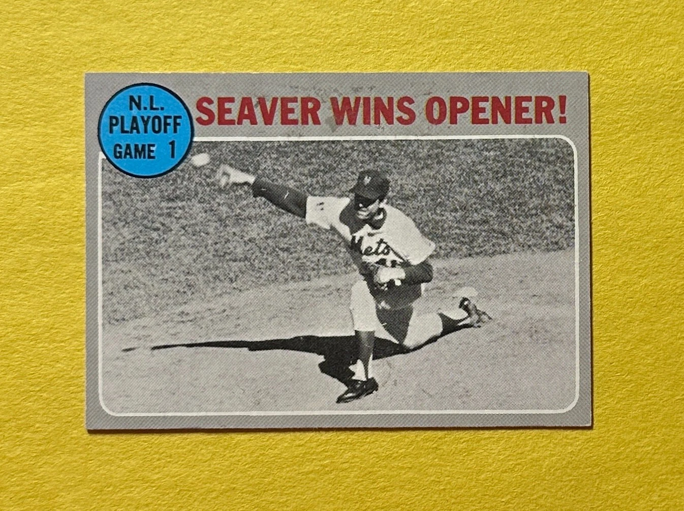 1970 TOPPS SEAVER WINS OPENER NL PLAYOFF GAME 1 #195
