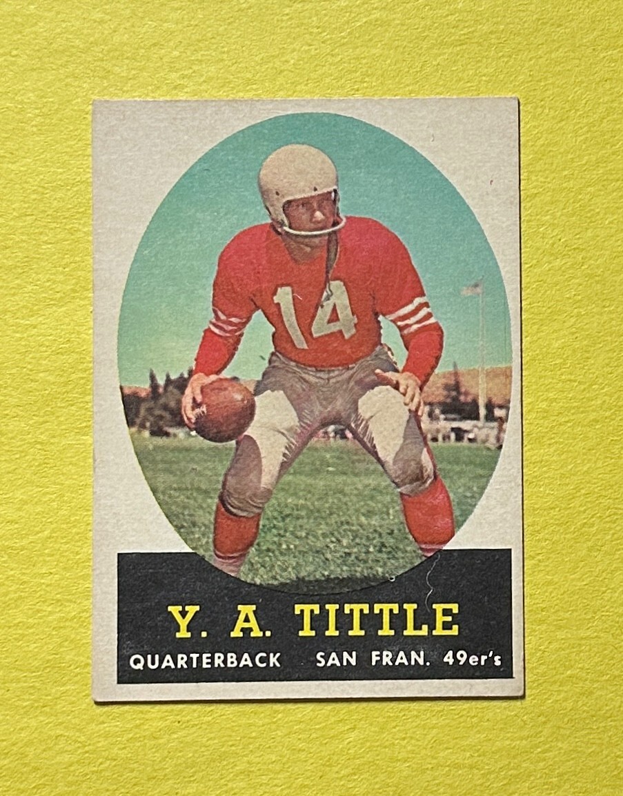 1958 TOPPS Y.A. TITTLE #86 49ERS HOF COLLECTIBLE MEMORABILIA