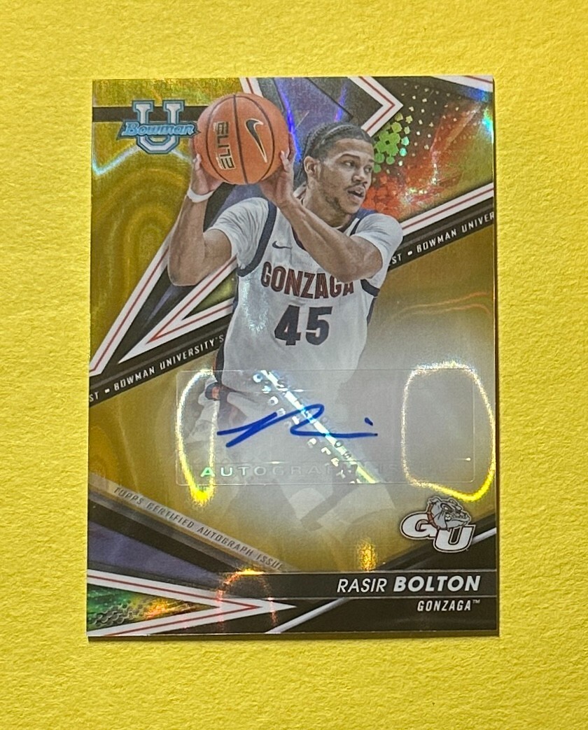 2022-23 BOWMAN UNIVERSITY'S BEST RASIR BOLTON GOLD LAVA AUTO /75 #BOA-RB GONZAGA
