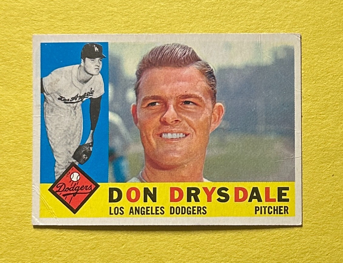 1960 TOPPS DON DRYSDALE #475 DODGERS HOF COLLECTIBLE MEMORABILIA