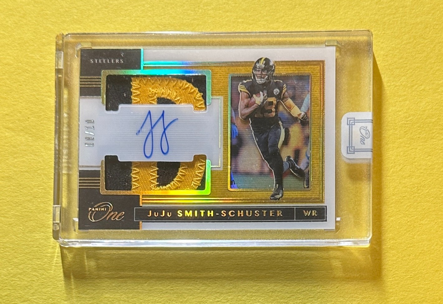 2019 PANINI ONE JUJU SMITH-SCHUSTER PATCH AUTO /10 #173 STEELERS
