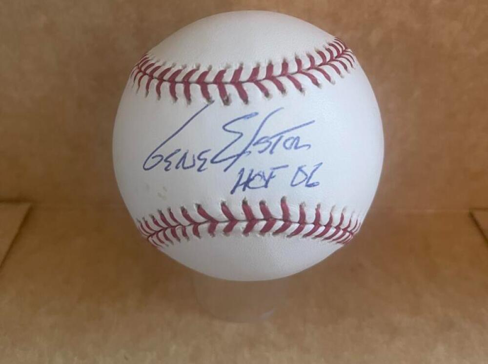 GENE ELSON HOF 06 ASTROS SIGNED AUTOGRAPHED RARE BASEBALL M.L. BASEBALL BECKETT
