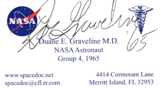 DUANE E. GRAVELINE signed autographed NASA business card
