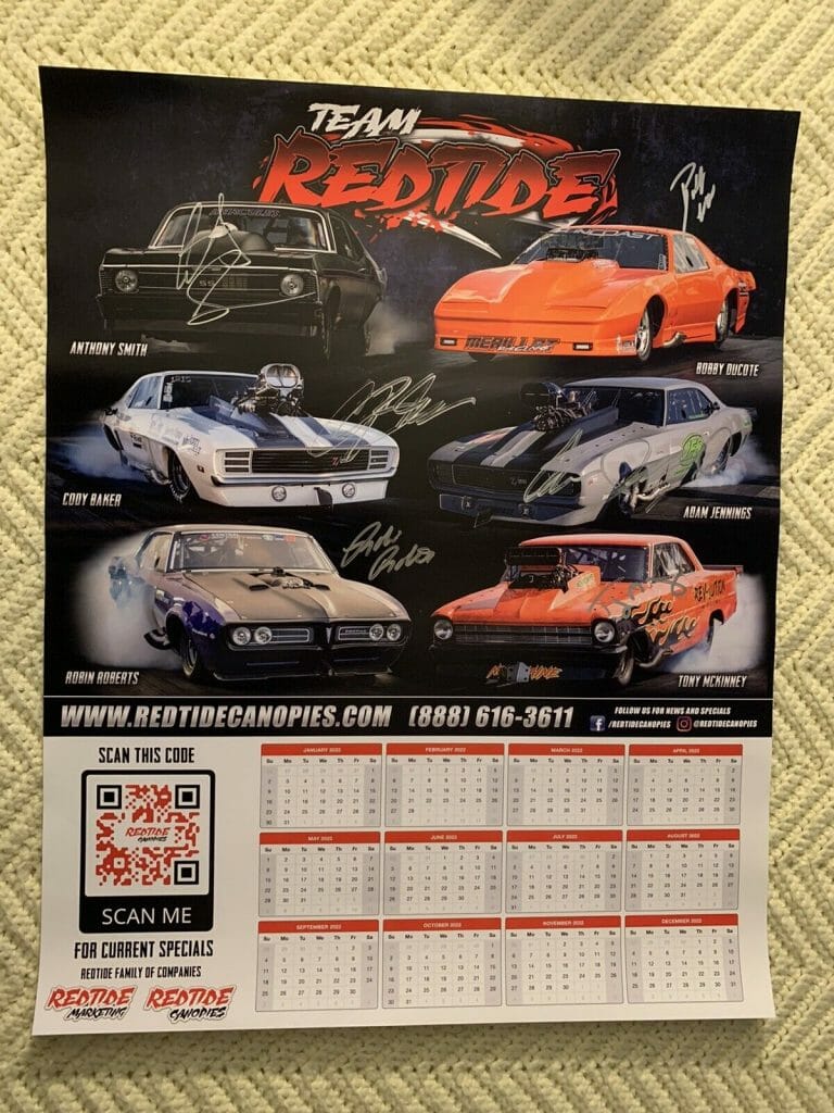 6 STREET OUTLAWS REDTIDE CANOPIES SIGNED CALENDAR POSTER 2021 BOBBY DUCOTE ++
 COLLECTIBLE MEMORABILIA