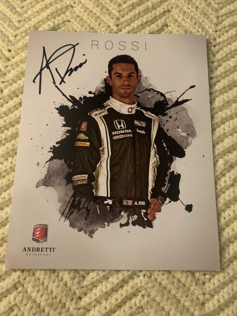 ALEXANDER ROSSI 2016 INDY CAR INDIANAPOLIS 500 PROMO HERO CARD AUTOGRAPHED
 COLLECTIBLE MEMORABILIA