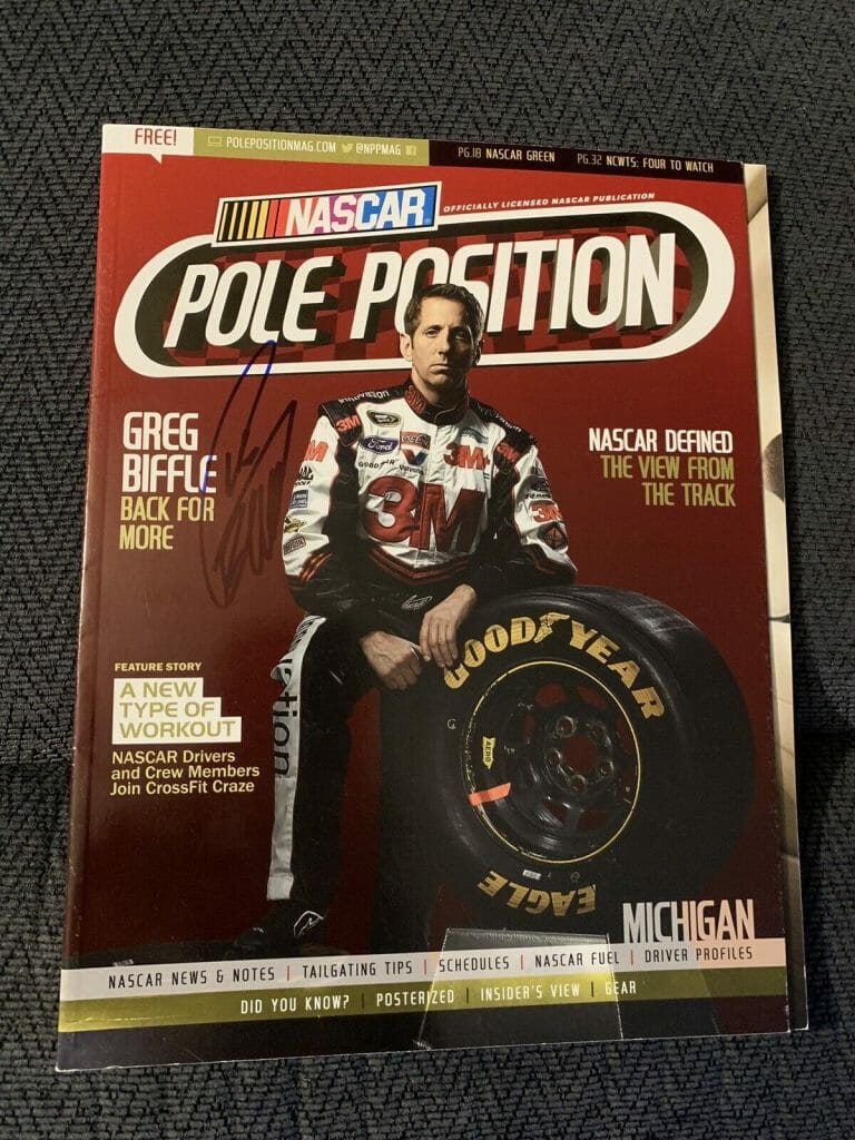 AUTOGRAPHED GREG BIFFLE SIGNED POLE POSITION MAGAZINE NASCAR
 COLLECTIBLE MEMORABILIA