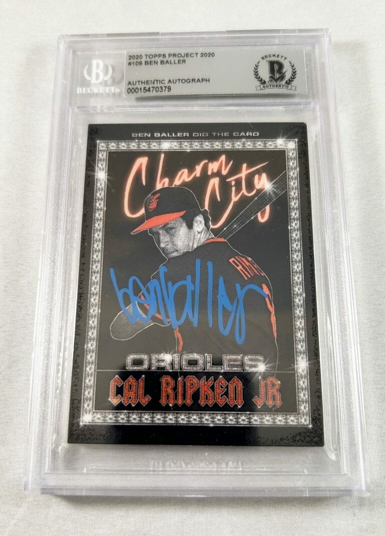 BEN BALLER SIGNED TRADING CARD TOPPS PROJECT 2020 CAL RIPKEN JR BECKETT BAS COA
 COLLECTIBLE MEMORABILIA