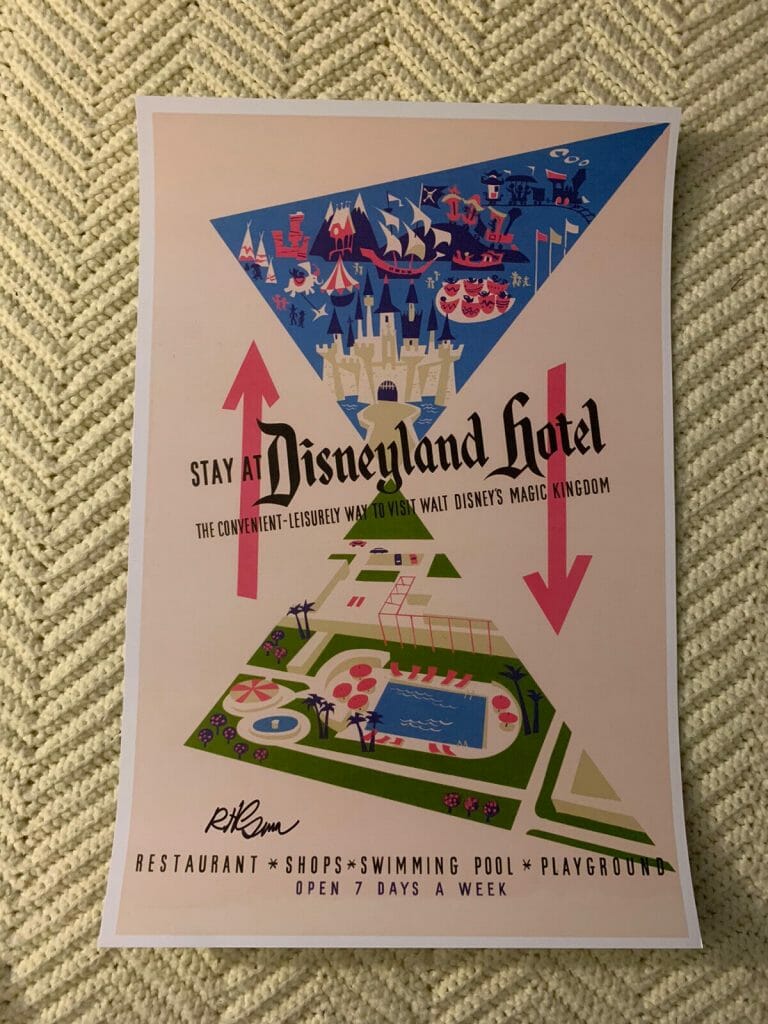 BOB GURR SIGNED PRINT 12 X18 DISNEYLAND HOTEL HARD STOCK AUTHENTICATION STICKER
 COLLECTIBLE MEMORABILIA