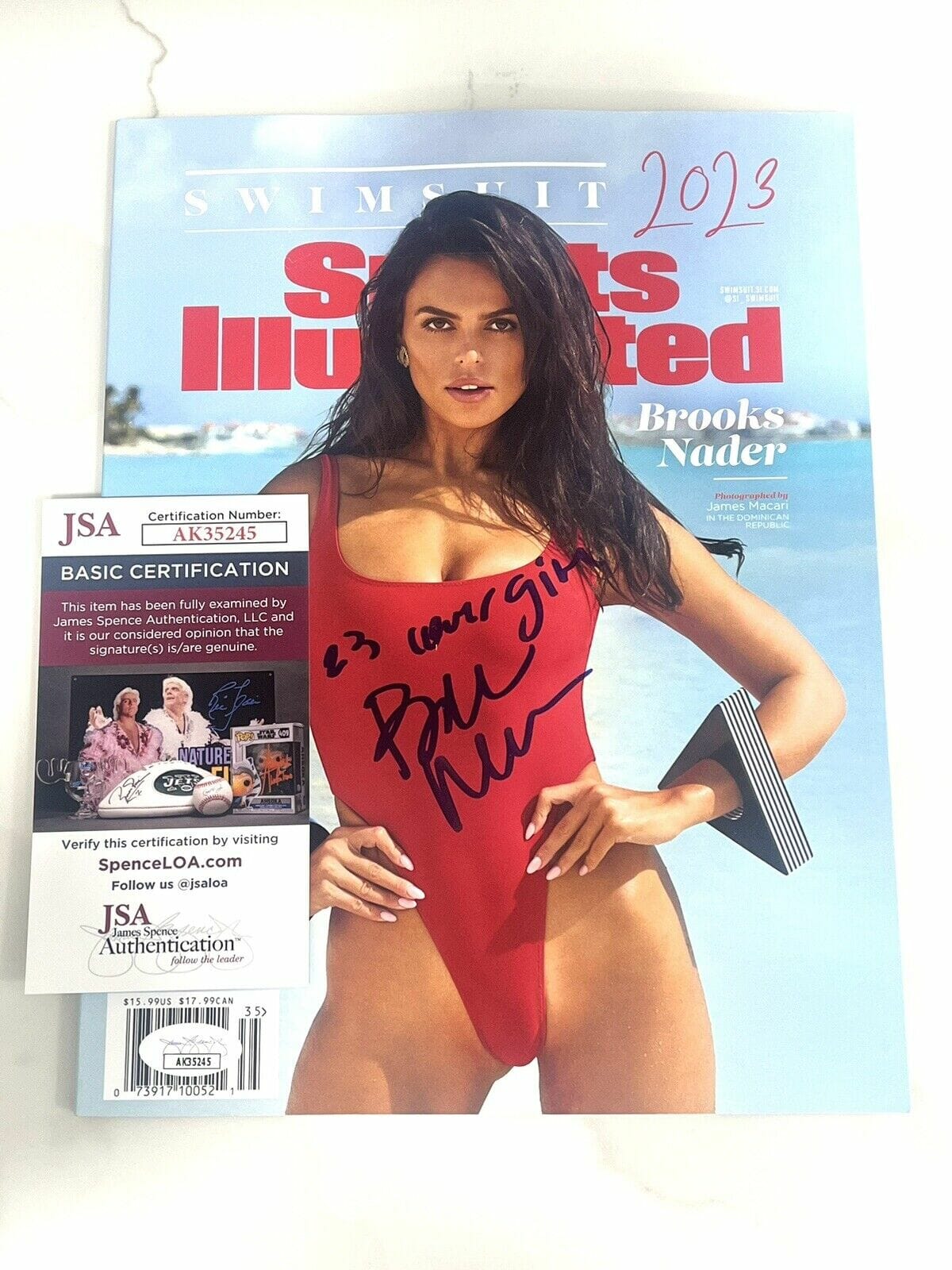 BROOKS NADER SIGNED 2023 SPORTS ILLUSTRATED SWIMSUIT FULL MAGAZINE JSA CERT #4
Opens in a new window or tab