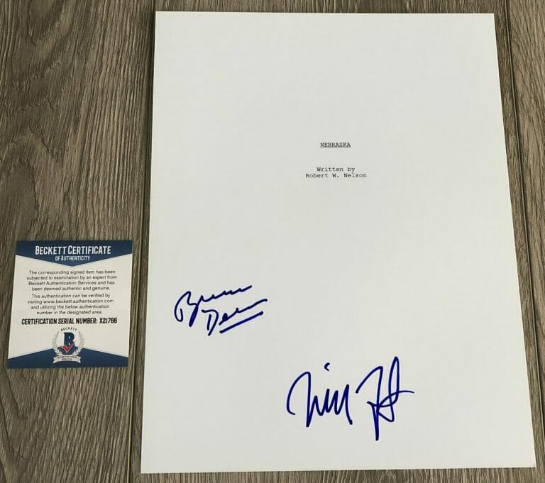 BRUCE DERN & WILL FORTE SIGNED AUTOGRAPH NEBRASKA SCRIPT W/PROOF BECKETT BAS COA
 COLLECTIBLE MEMORABILIA