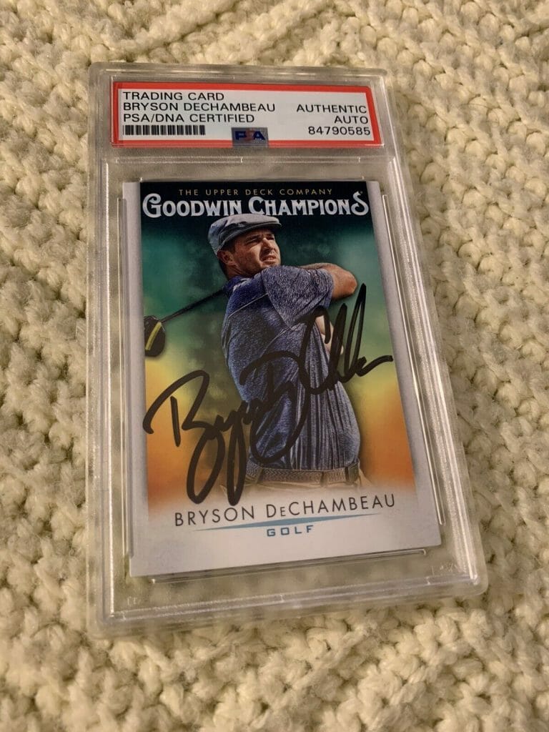 BRYSON DECHAMBEAU SIGNED 2021 GOODWIN CHAMPIONS CARD #5 PSA /DNA COA RC ROOKIE
 COLLECTIBLE MEMORABILIA