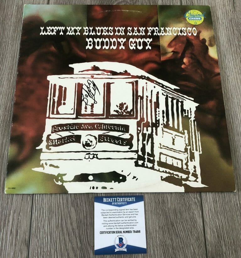 BUDDY GUY SIGNED LEFT MY BLUES IN SAN FRANCISCO ALBUM W/PROOF BECKETT BAS COA
 COLLECTIBLE MEMORABILIA