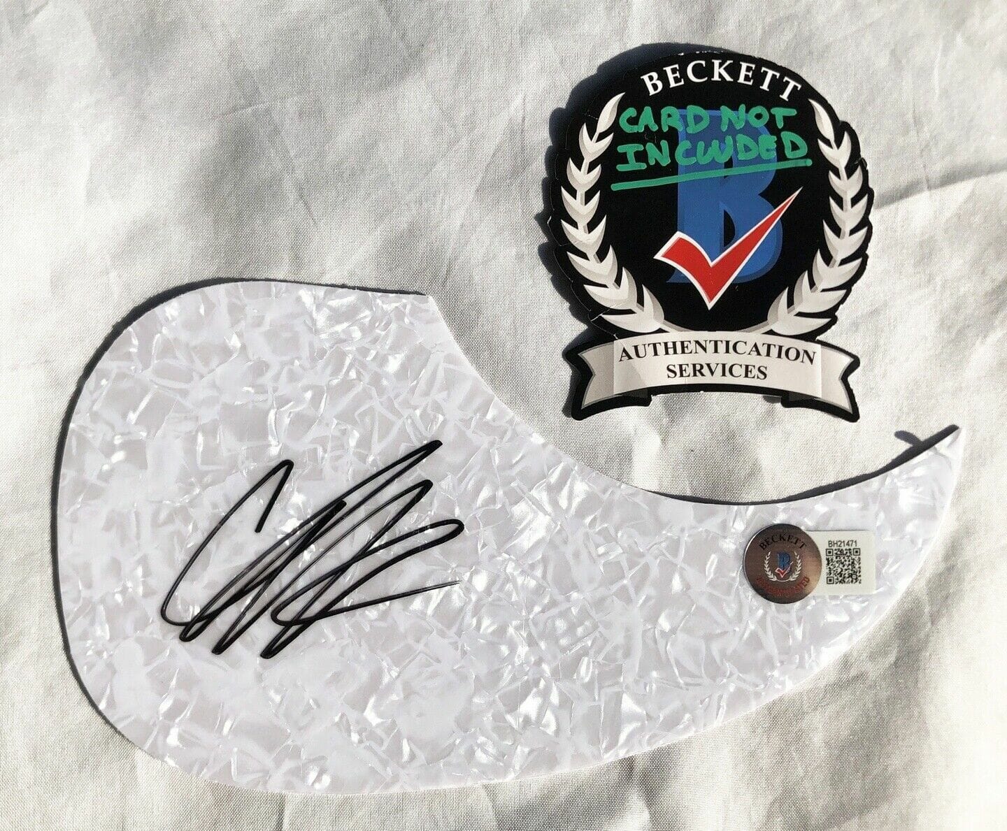Chris Lane Signed Acoustic Pickguard Beckett BAS 3 COA
