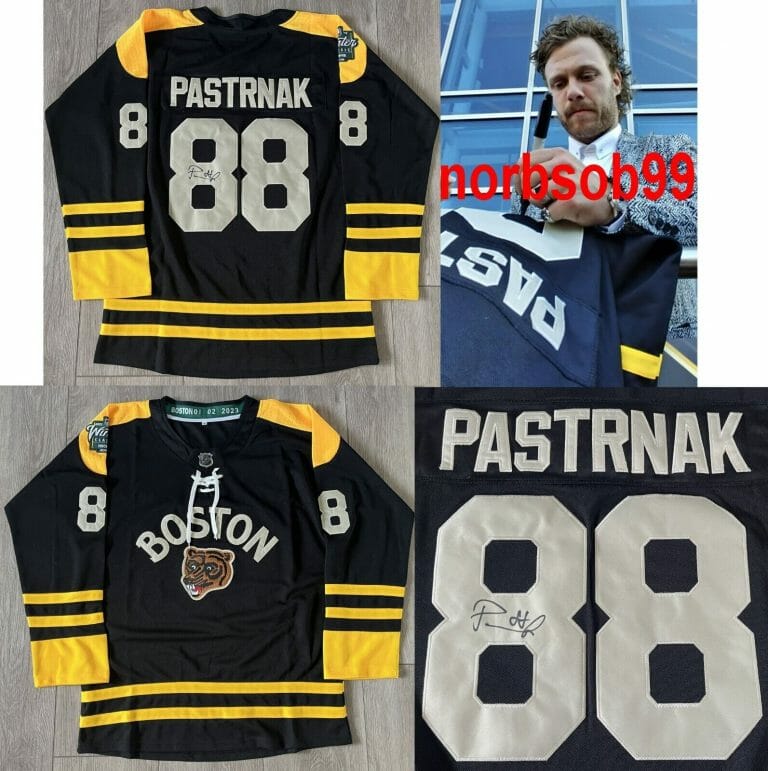 DAVID PASTRNAK SIGNED BOSTON BRUINS 2023 WINTER CLASSIC JERSEY EXACT VIDEO PROOF Opens in a new window or tab Autographia