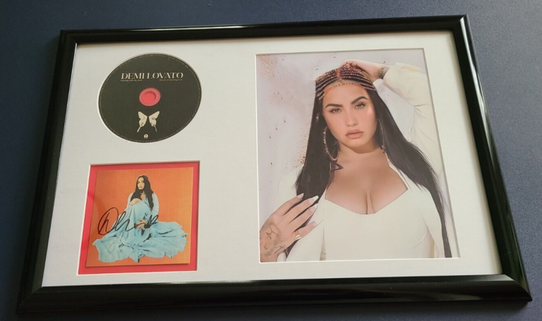 DEMI LOVATO SIGNED AUTOGRAPHED CD INSERT MATTED AND FRAMED
 COLLECTIBLE MEMORABILIA