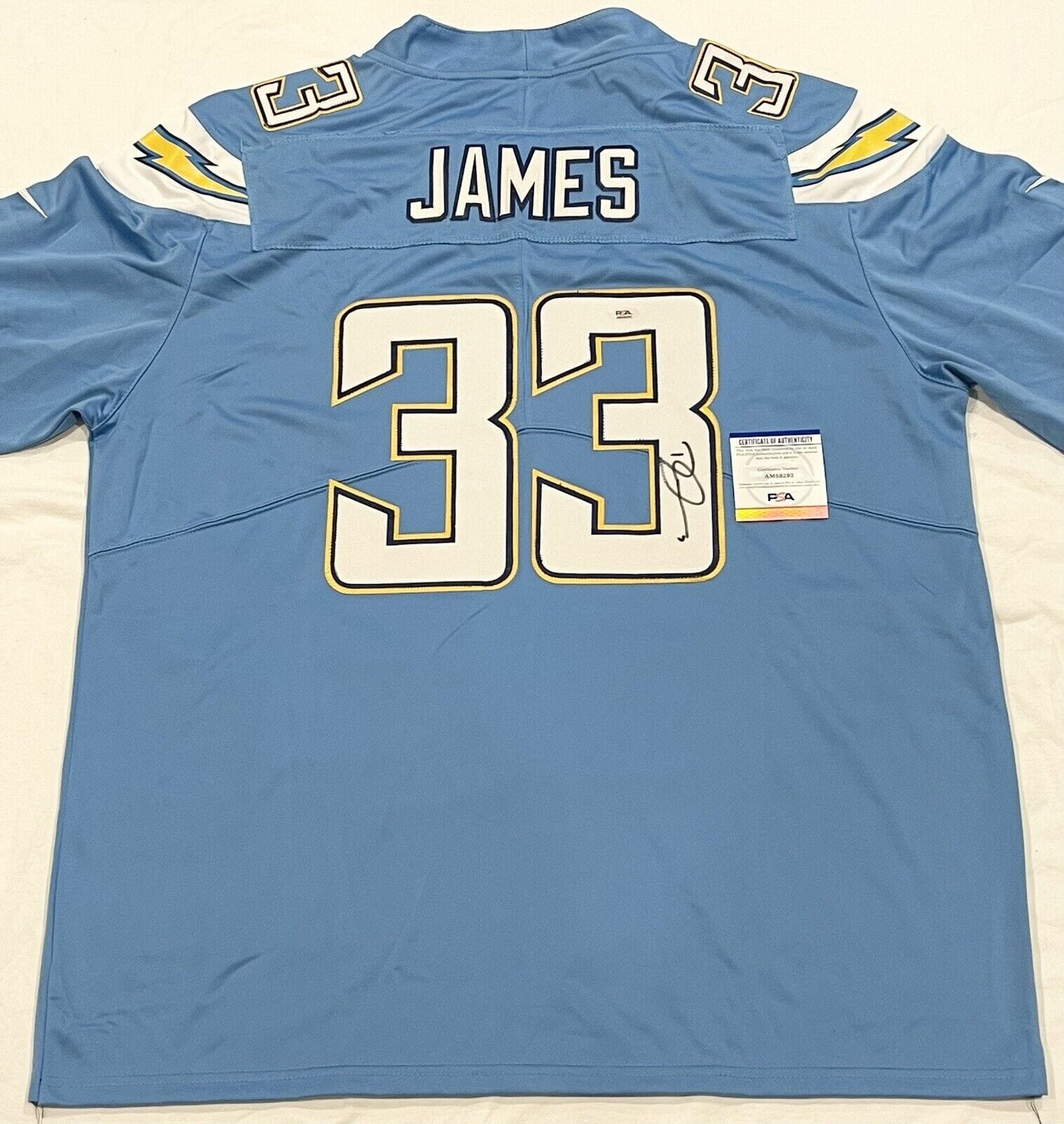 Derwin James Autographed Los Angeles Blue Custom Football Jersey - BAS