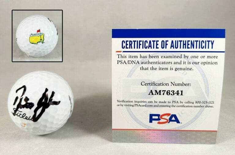 DUSTIN JOHNSON SIGNED MASTERS GOLF BALL PSA/DNA COA
 COLLECTIBLE MEMORABILIA