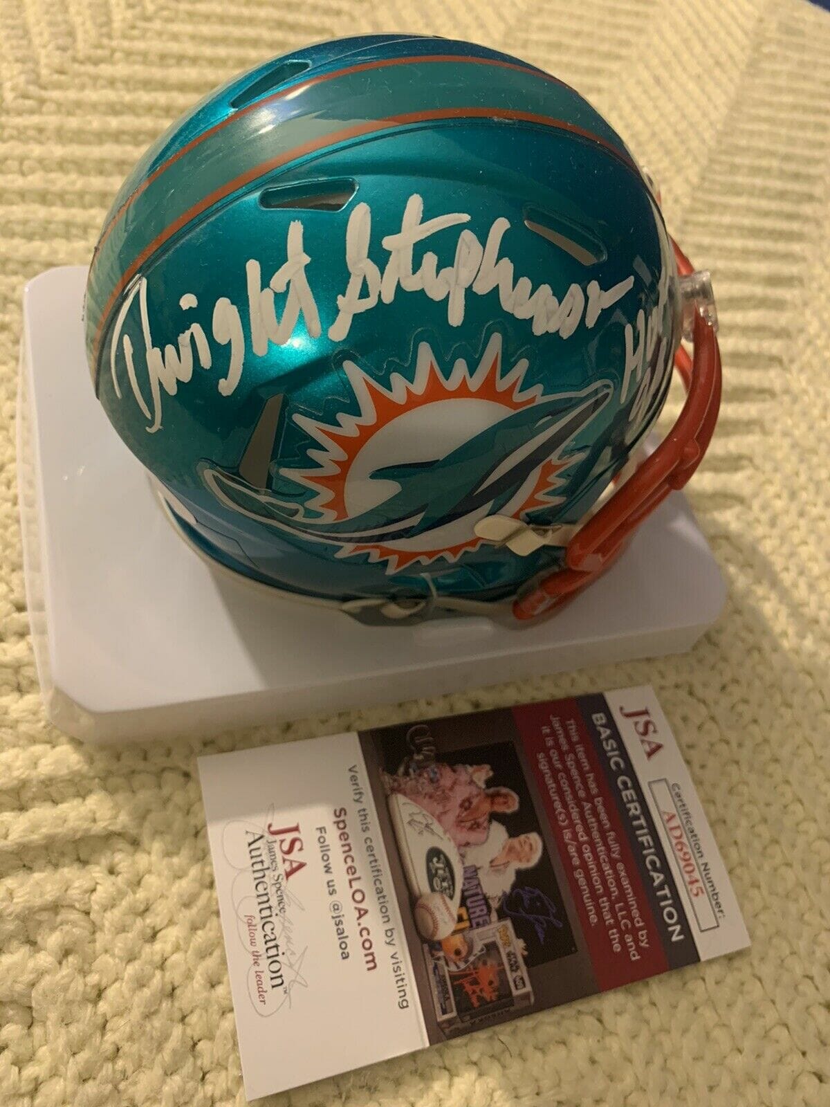 Dwight Stephenson Signed Miami Dolphins Mini Helmet Flash JSA Authentication COA

