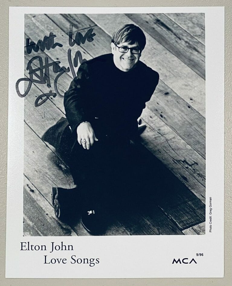 ELTON JOHN SIGNED AUTOGRAPHED 8×10 PHOTO BECKETT BAS LOA
 COLLECTIBLE MEMORABILIA