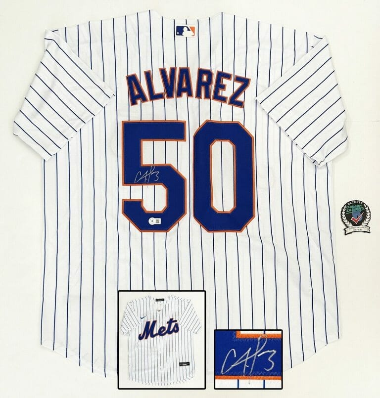 FRANCISCO ALVAREZ SIGNED JERSEY NEW YORK METS BECKETT BAS 1 COA
 COLLECTIBLE MEMORABILIA