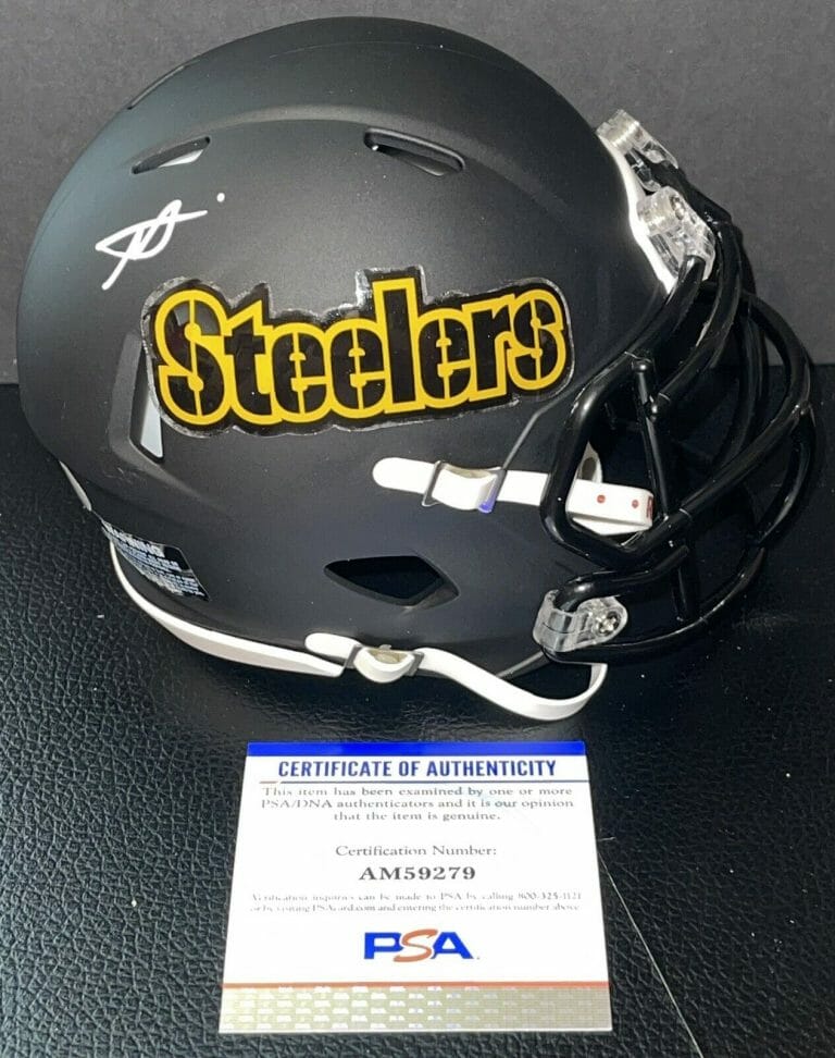 GEORGE PICKENS SIGNED AUTOGRAPHED CUSTOM PITTSBURGH STEELERS MINI HELMET PSA/DNA
 COLLECTIBLE MEMORABILIA