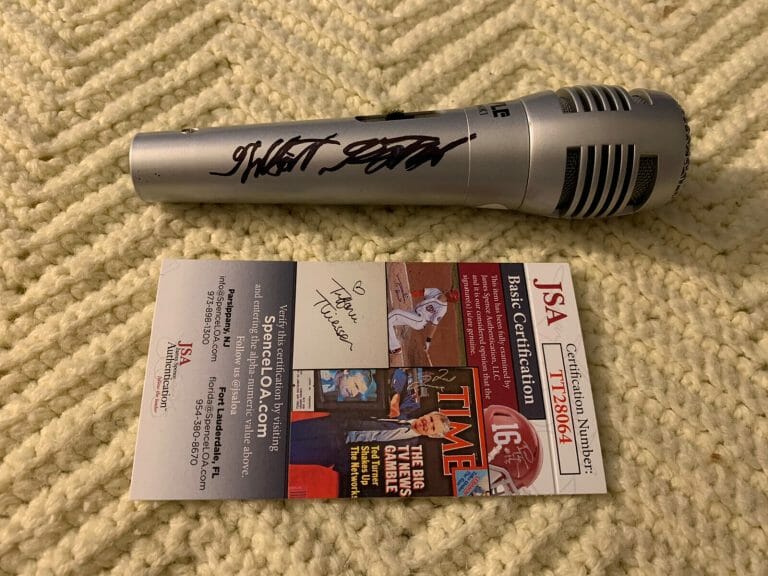 GILBERT GOTTFRIED SIGNED MIC MICROPHONE JSA AUTHENTICATION COA AUTOGRAPHED
 COLLECTIBLE MEMORABILIA