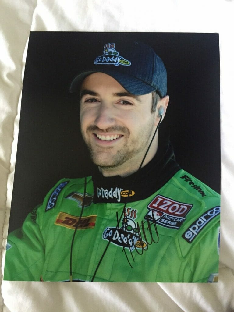 JAMES HINCH HINCHCLIFFE SIGNED INDIANAPOLIS INDY 500 8×10 CAR
 COLLECTIBLE MEMORABILIA