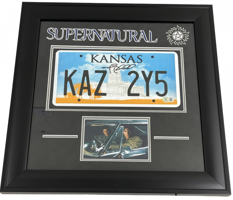 JARED PADALECKI SIGNED SUPERNATURAL FRAMED LICENSE PLATE AUTOGRAPH BECKETT
 COLLECTIBLE MEMORABILIA