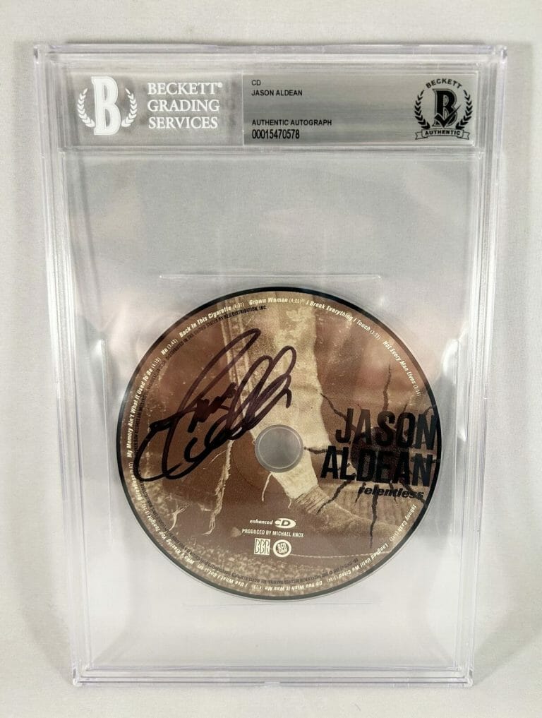 JASON ALDEAN SIGNED CD BECKETT BAS COA
 COLLECTIBLE MEMORABILIA
