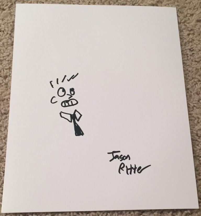 JASON RITTER SIGNED AUTOGRAPH GRAVITY FALLS DIPPER PINES DRAWING W/EXACT PROOF
 COLLECTIBLE MEMORABILIA