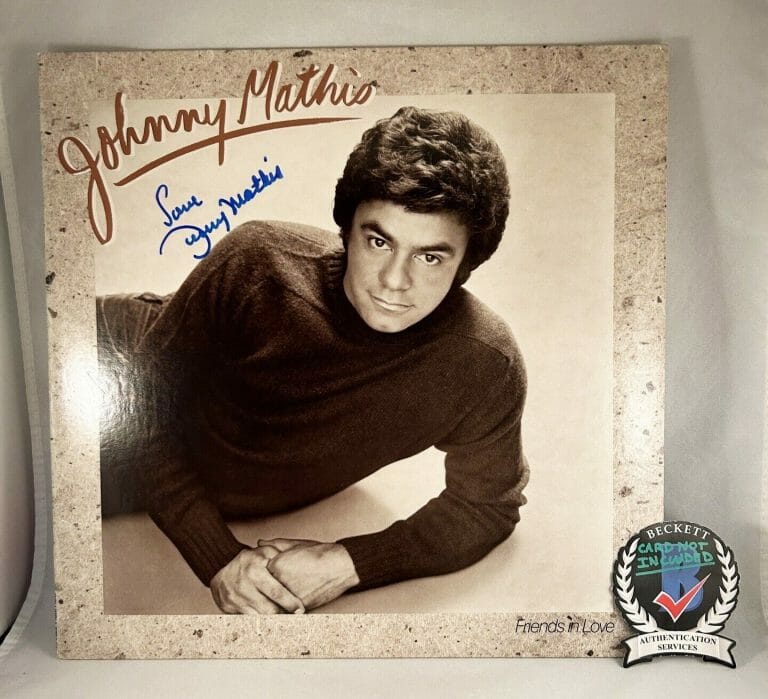 JOHNNY MATHIS SIGNED VINYL LP ALBUM BECKETT BAS COA
 COLLECTIBLE MEMORABILIA