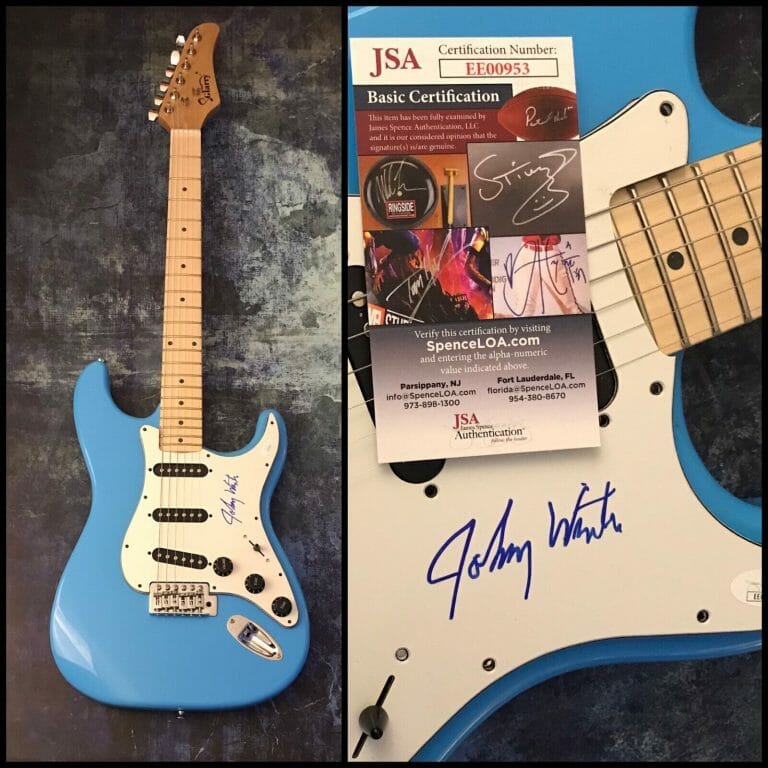 JSA BE CAREFUL WITH A FOOL LEGEND * JOHNNY WINTER * SIGNED ELECTRIC GUITAR COA
 COLLECTIBLE MEMORABILIA