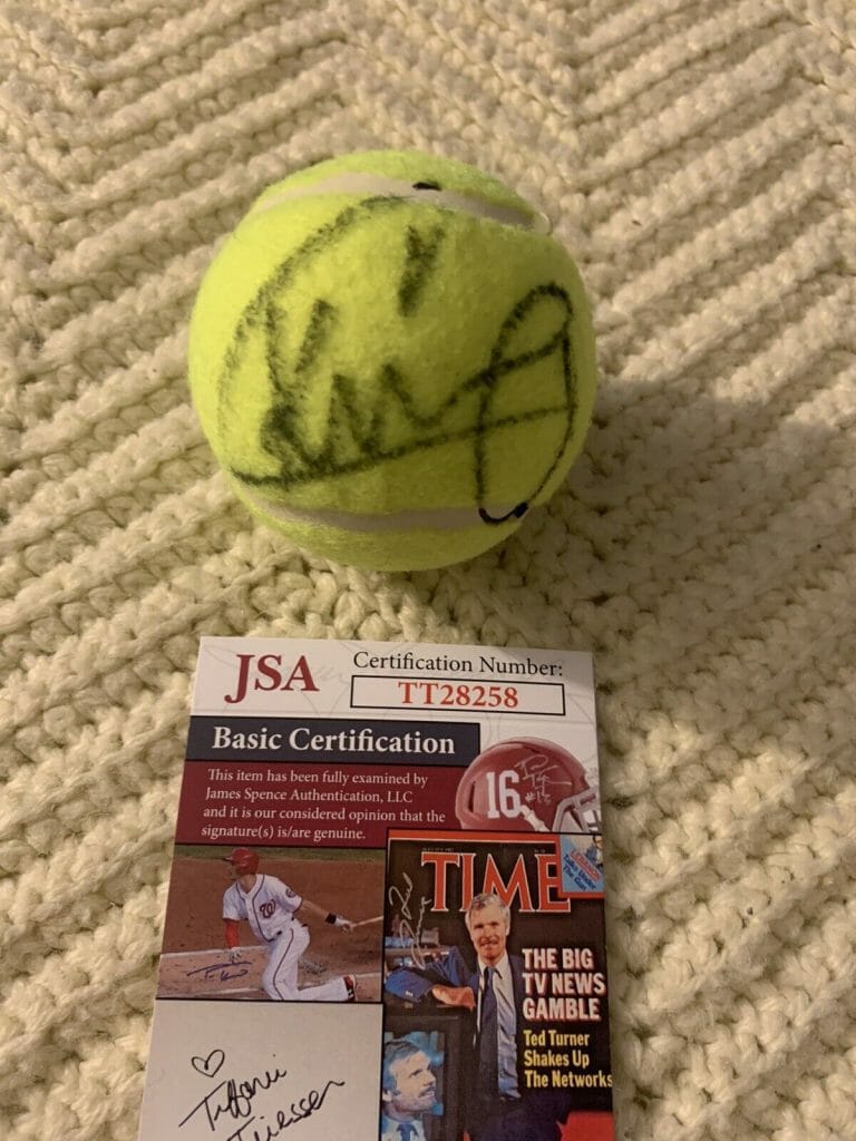 Shops TRACY AUSTIN autographed US Open tennis ball with Certificate of Authenticity