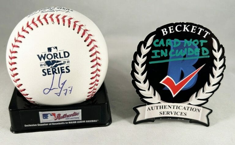 LUIS GARCIA SIGNED 2022 WORLD SERIES BASEBALL HOUSTON ASTROS BECKETT BAS COA
 COLLECTIBLE MEMORABILIA