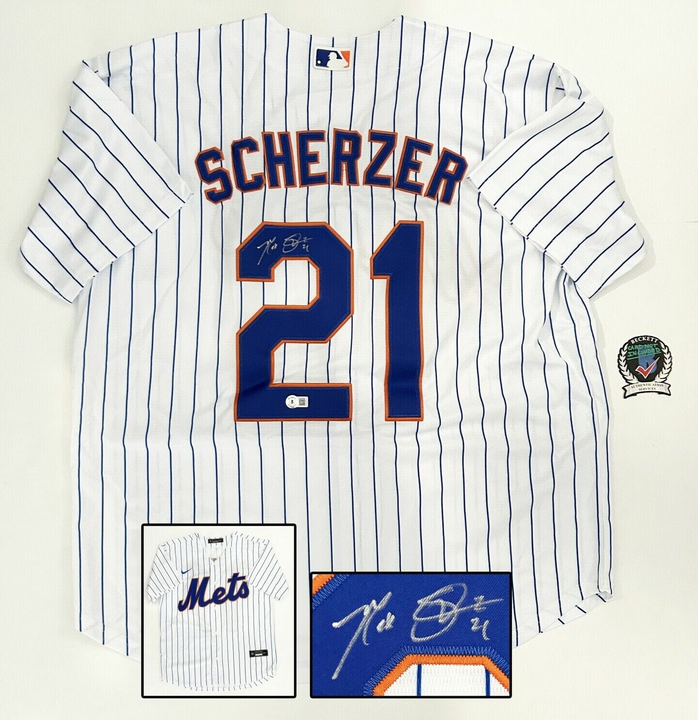 Max Scherzer Autographed Authentic New York Mets Jersey