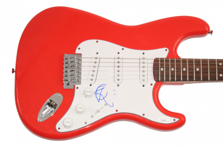 OLIVER RIEDEL RAMMSTEIN SIGNED AUTOGRAPH RED FENDER ELECTRIC GUITAR W/ JSA COA
 COLLECTIBLE MEMORABILIA