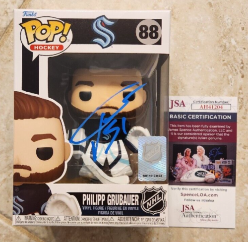 PHILIPP GRUBAUER SIGNED FUNKO POP! W/ JSA COA #AH41204 SEATTLE KRAKEN
 COLLECTIBLE MEMORABILIA