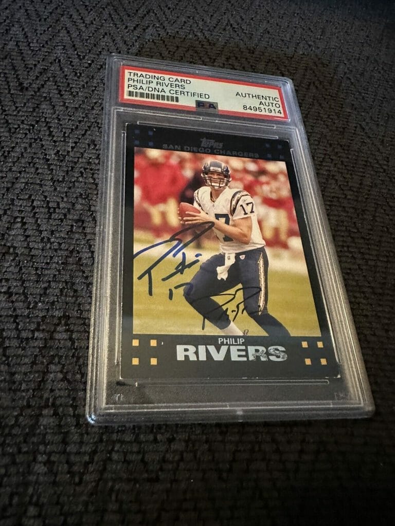 PHILLIP RIVERS SIGNED 2007 TOPPS #37 CARD PSA /DNA SLAB COA CHARGERS
 COLLECTIBLE MEMORABILIA