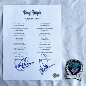 Roger Glover and Ian Paice Signed Lyric Sheet Deep Purple Beckett BAS 1 COA
Opens in a new window or tab