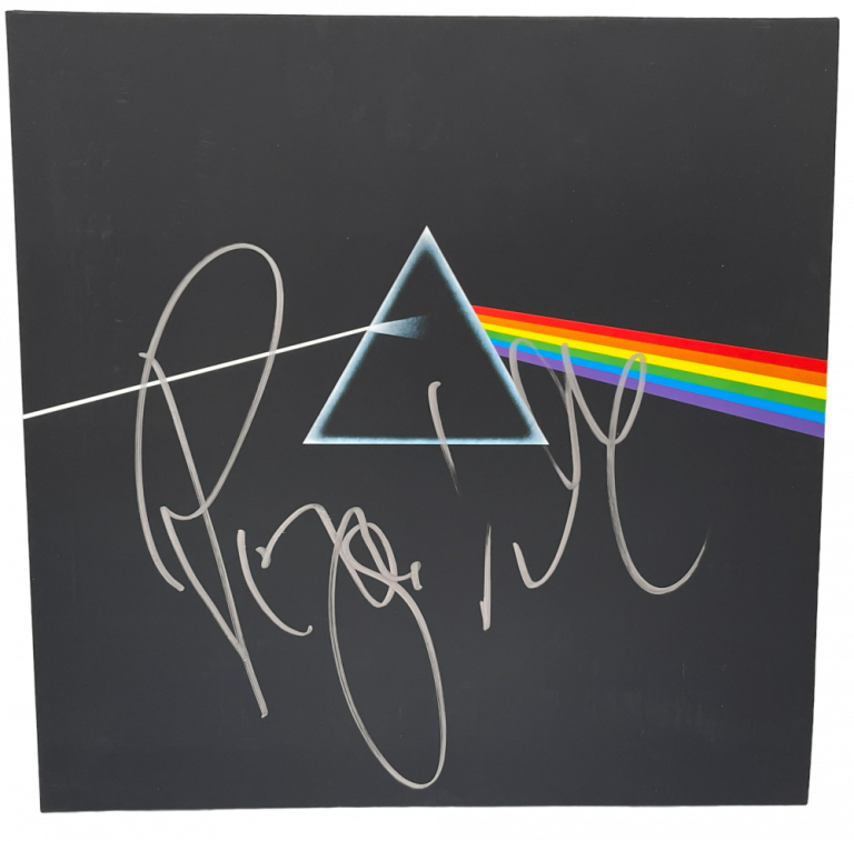 ROGER WATERS PINK FLOYD SIGNED THE DARK SIDE OF THE MOON ALBUM VINYL BECKETT LOA
 COLLECTIBLE MEMORABILIA