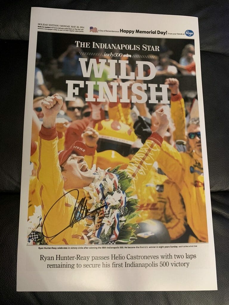 RYAN HUNTER REAY SIGNED 11 X17 POSTER INDIANAPOLIS INDY 500 NEWSPAPER PRINT 2014
 COLLECTIBLE MEMORABILIA