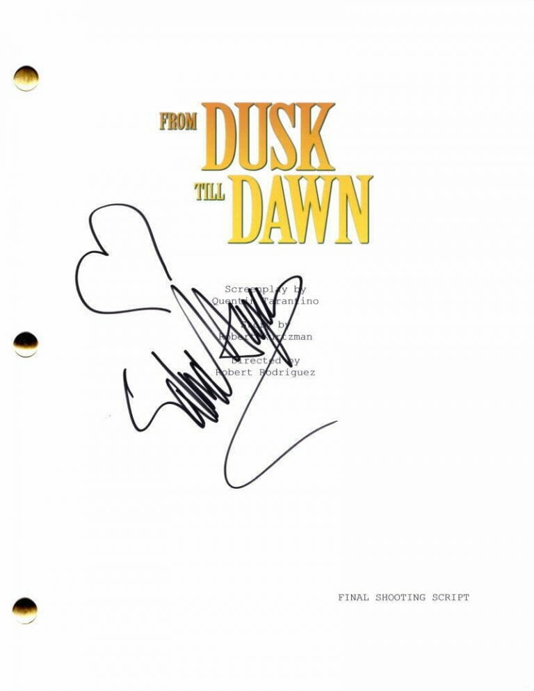 SALMA HAYEK SIGNED AUTOGRAPH FROM DUSK TILL DAWN MOVIE SCRIPT W/ GEORGE CLOONEY
 COLLECTIBLE MEMORABILIA