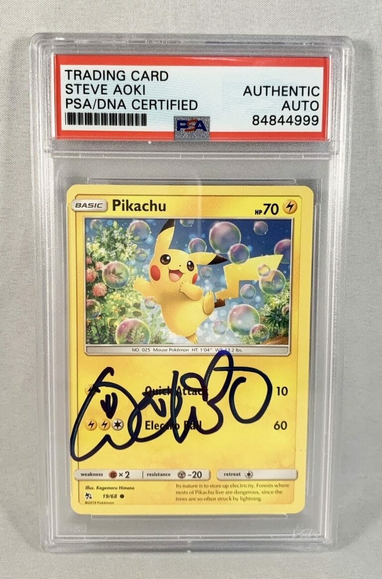STEVE AOKI SIGNED POKEMON CARD PIKACHU #025 2019 PSA/DNA COA
 COLLECTIBLE MEMORABILIA