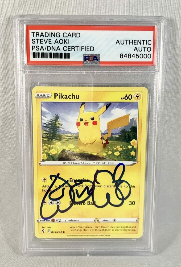 STEVE AOKI SIGNED POKEMON CARD PIKACHU #025 2021 PSA/DNA COA
 COLLECTIBLE MEMORABILIA