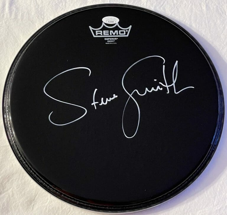 STEVE SMITH SIGNED AUTOGRAPHED JOURNEY 12 INCH DRUMHEAD DON’T STOP BELIEVIN JSA
COLLECTIBLE MEMORABILIA