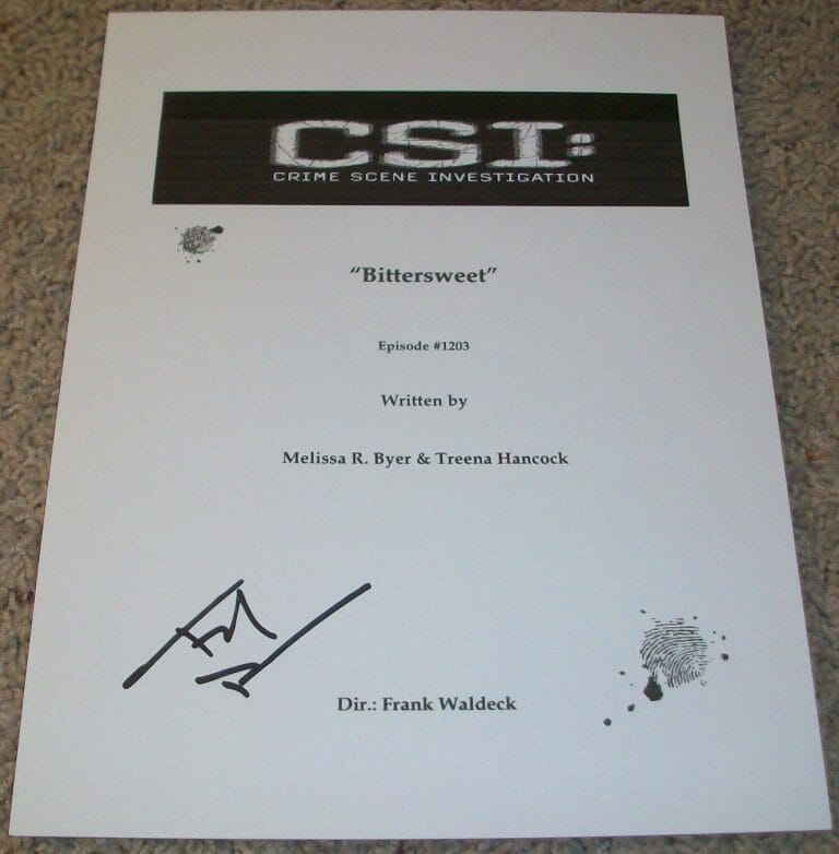 TED DANSON SIGNED CSI CRIME SCENE INVESTIGATION BITTERSWEET FULL SCRIPT W/PROOF
 COLLECTIBLE MEMORABILIA