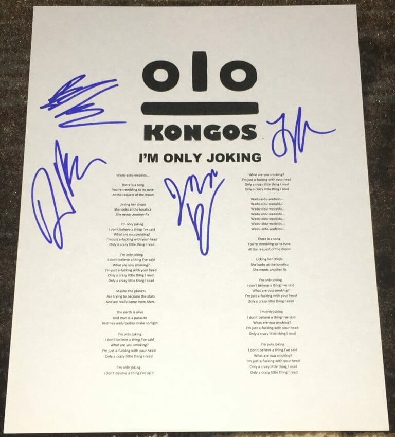 Crazy Autographed Lyric Sheets