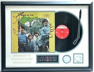 THE MONKEES ALL 4 SIGNED AUTOGRAPH CUSTOM FRAMED 20×26 STEREO FRAME JSA LOA
 COLLECTIBLE MEMORABILIA