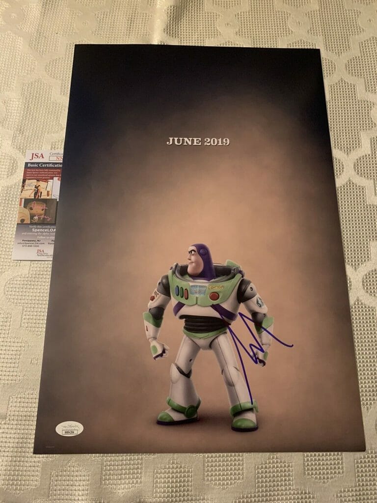 TIM ALLEN SIGNED POSTER 12 X 18 TOY STORY 4 BUZZ LIGHTYEAR JSA AUTHENTICATED COA
 COLLECTIBLE MEMORABILIA